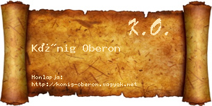 Kőnig Oberon névjegykártya